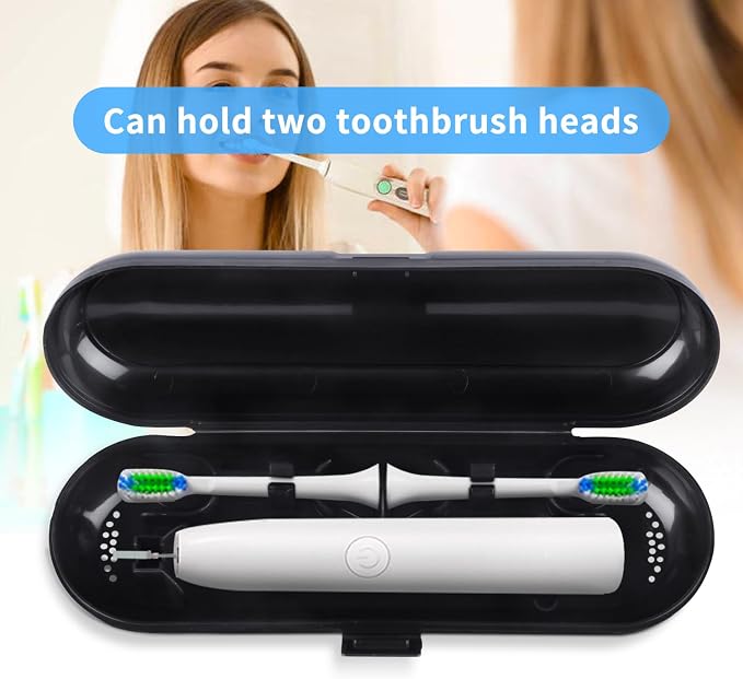 Fowecelt 2 Pack Electric Toothbrush Travel Case for Oral-B Pro and Other Electric Toothbrush, Portable Travel Toothbrush Holder (Black & White) - Image 5
