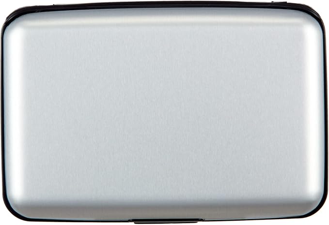 Credit Card Holder, RFID Blocking Metal Card Wallet for Women Men Slim ID Card Holders Protector Aluminum Business Hard Case (Silver) by Kaabao