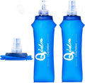 2PCS Soft Water Bottle, 17oz/500ml TPU Collapsible Flask Foldable Bottles for Hydration Pack, BPA-Free Soft Flasks Handheld Soft Flask Running Bottle for Running Hiking Cycling Climbing Traveling by Qidoe