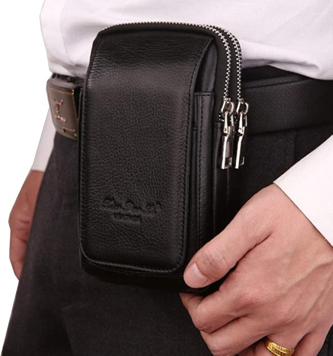 Leather Waist Pack Phone Belt Bag for Men Loop Holster Wallet Cellphone Case Pouch Pack Clip Money Purse - Image 6