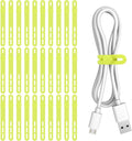 Donruby 30Pcs Silicone Cable Ties - Reusable & Washable with Adjustable Locking Buckles, High Elasticity Cable Management Straps for Home, Office, School, Travel Essential Cord Organizer (Light Green) by Donruby