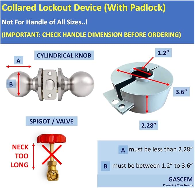 Door Knob Lockout Device (Matt Silver, 1 Padlock). Door Handle Lock - Prevents Doorknobs from Turning and Access to Keyhole. Childproof Door Knob Cover. - Image 6