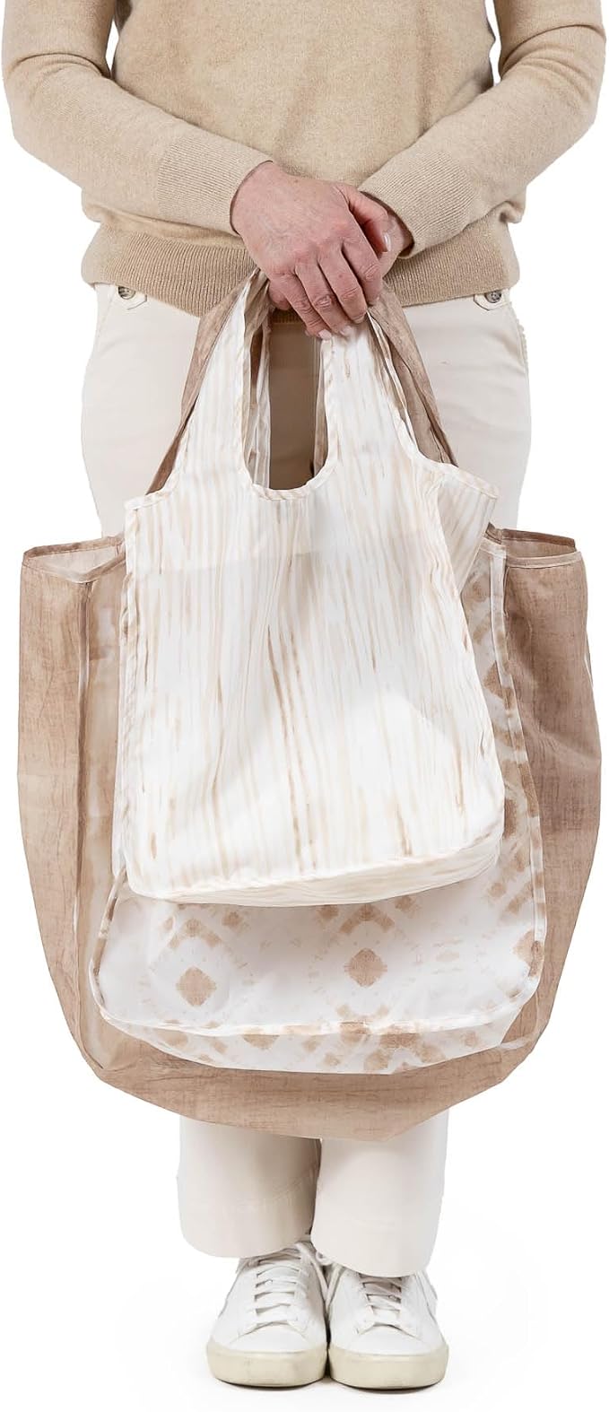 Pure Sage Reusable Grocery Bag - Stylish Shopping Bags for Groceries - Foldable Tote Bag - Image 8
