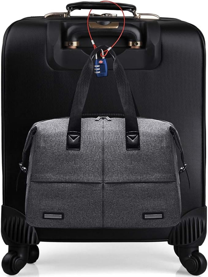 DanziX TSA Approved Lock and 4 Colors Stainless Steel Safety Tether，3-Dial Combination Travel Luggage Lock with Lanyard Security Cable for Protect Your Different Sizes of Suitcase,Baggage-Deep Blue - Image 9