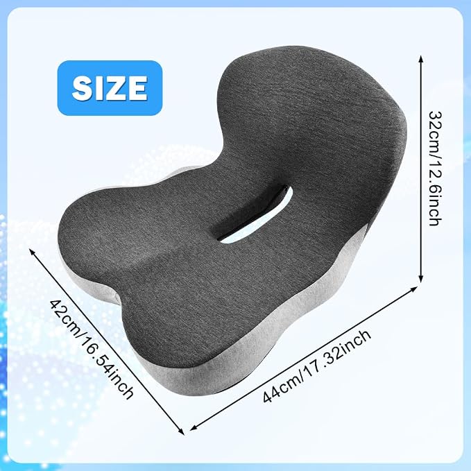 Memory Foam Seat Cushion for Driving & Office Chairs, L-Shaped Ergonomic Tailbone Relief Seat Cushion for Long Sitting, Car/Truck/Office Chair - Image 2