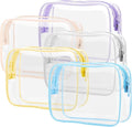 TSA Approved Toiletry Bag - Clear Makeup Bag Travel, 5 Color Medium | Quart Size for Carry-On, Reinforced Seams, Water-resistant, Smooth Metal Zipper, Clear Easy-Check for Airport Hotels, Women by Packism