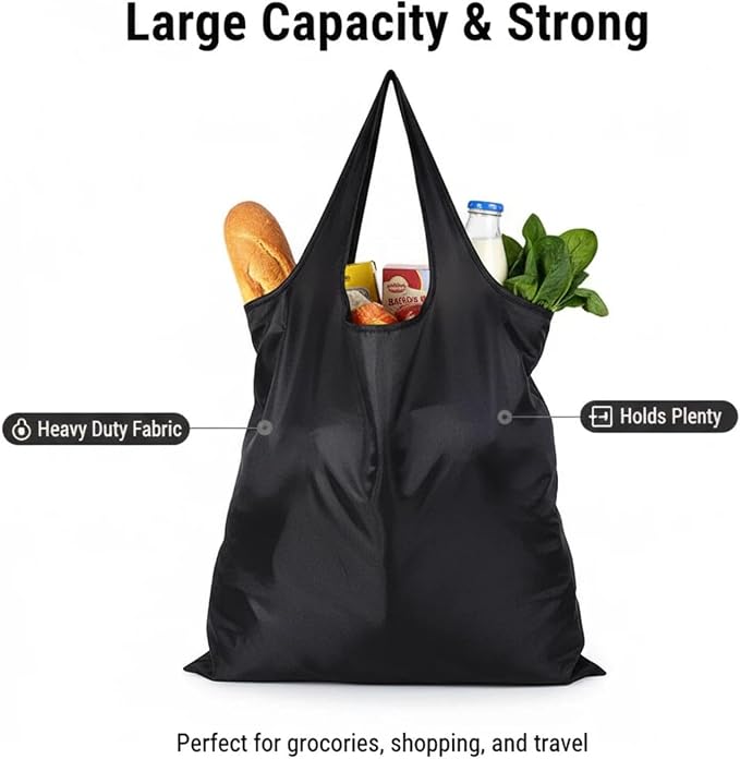 Packable Tote Bag Ultra-Lightweight 34g – Folds to Palm Size，Water-Resistant Reusable，Ideal for Shopping Use, Unisex. - Image 4