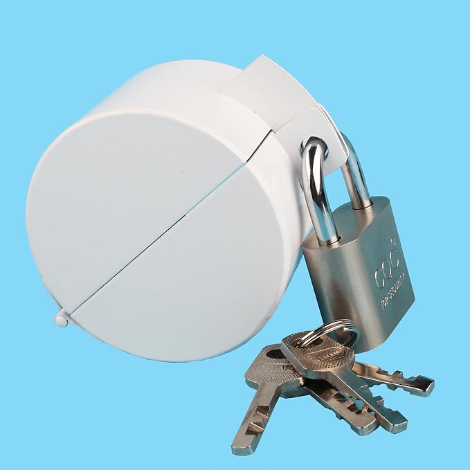 Door Knob Lockout Device with Padlock,Cover to Disable Doorknob,Prevents Turning of Door Knob and Access to Keyhole,Prevents Operating The Knob,White - Image 5