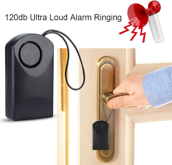 Portable Touch Door Sensor Alarm 120dB – Anti-Theft Door Handle Alarm for Kids Safety, Travel Hotel Security, Vibration & Magnet Detection for Backpack, Luggage, Home Bedroom - Image 2