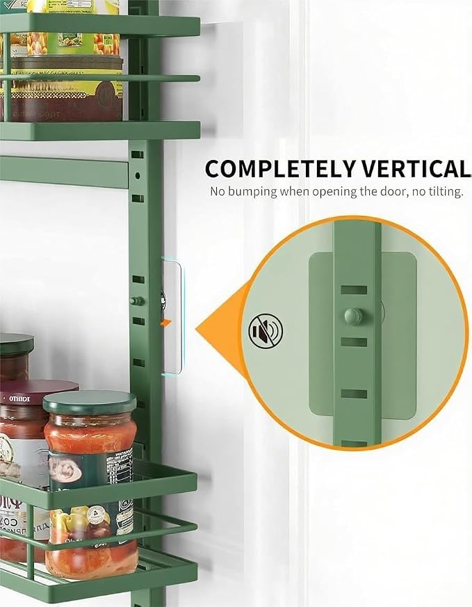 Moforoco Sage Green 9-Tier Over The Door Pantry Organizer, Pantry Organization and Storage, Black Hanging Basket Wall Spice Rack Seasoning Shelves - Image 5