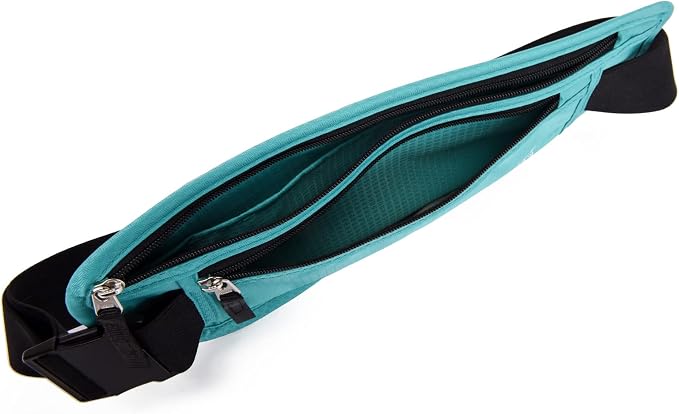 RFID Blocking Money Belt for Men Women, Slim Fanny Pack for Travel，Running,Conceal Waist Wallet for Passport Holder,Phone,Cash(Black Mint Green) - Image 6