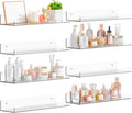 8 Pack 15" Acrylic Shelves for Wall,Bathroom,Bedroom - with Adhesive - No Drilling Clear Floating Shelves for Funko Pop,Lego,Action Figures,Nail Polish,Perfume Shelf and Wall Storage & Display by Yieach