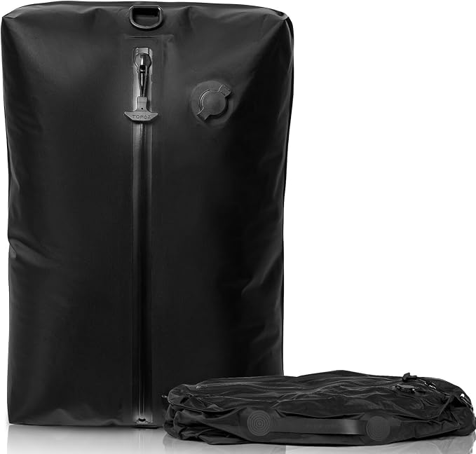 BAGAIL TPU Vacuum Bag for Travel, Reusable Compression Bag with IPX8 Waterproof Zipper, Save Space for Suitcase, Backpack and Carry on (Black, ExtraLarge, No Pump) by BAGAIL