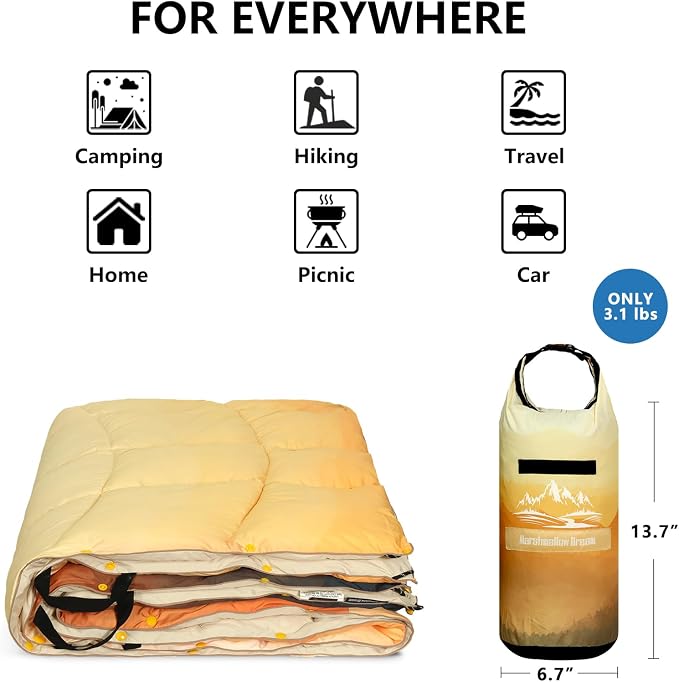 Camping Blanket, Puffy Blankets Lightweight Windproof Resistant for Outdoors,Hiking, Backpacking,Car,Picnic,Stadium - Image 6