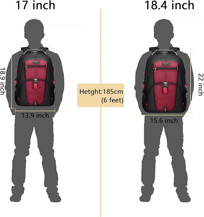 LOVEVOOK Large Laptop Backpack for Men,18.4Inch Heavy Duty Travel Backpack | TSA-Friendly with Anti-Theft,Carry On Flight Approved,College Work Bookbag,Water Resistant Business Backpack for Men Women - Image 3