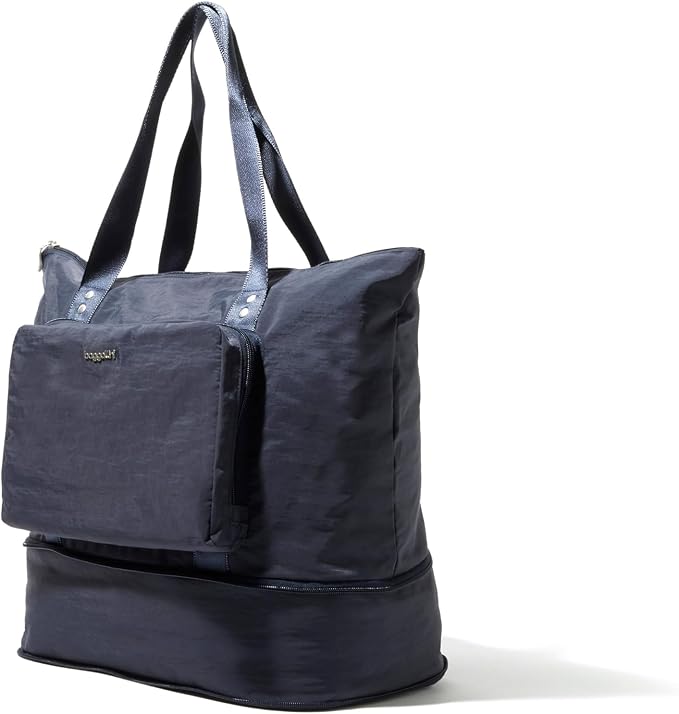 Baggallini Carryall Expandable Lightweight Travel Tote 22" Packable Folding Compact Nylon Washable Weekender w/Luggage Sleeve - Image 4