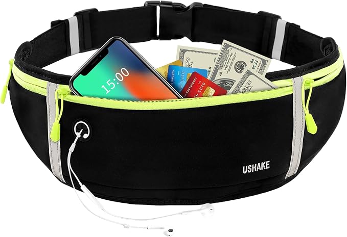 USHAKE Slim Running Belt, Workout Fanny Pack for Men Women,Exercise Waist Pack for Apple iPhone Holder, Runner Belt for Running Walking Cycling Camping Gym - Image 8