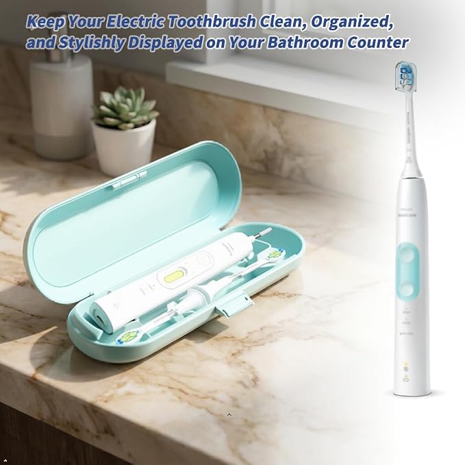 Toothbrush Travel Case Compatible with Philips Sonicare Electric Toothbrush & 6Pcs Reusable Toothbrush Head Covers Compatible with Philips Sonicare Toothbrush Heads (White) - Image 6