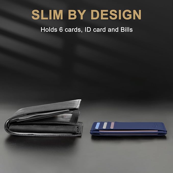 Travelambo Slim Wallet Front Pocket Minimalist Leather RFID Blocking Medium Size - Image 9