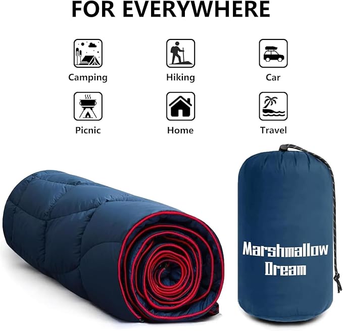 Camping Blanket,MINI Puffy Blanket Lightweight Windproof Water Resistant for Outdoors,Hiking,Beach,Car,Picnic,Stadium - Image 5