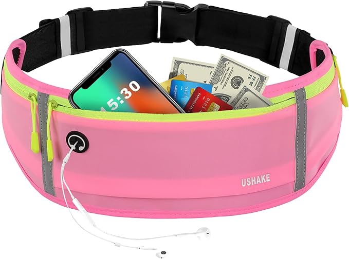 USHAKE Slim Running Belt, Workout Fanny Pack for Men Women,Exercise Waist Pack for Apple iPhone Holder, Runner Belt for Running Walking Cycling Camping Gym - Image 8