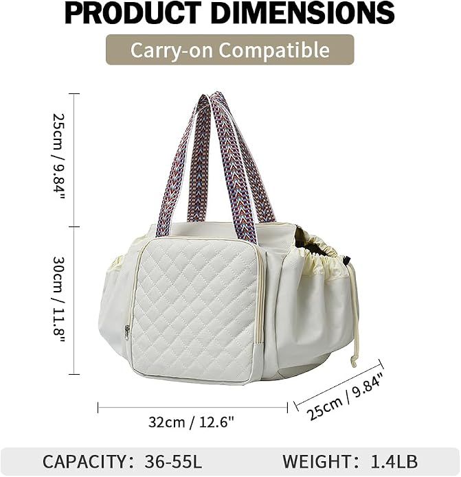 Travel Duffel Bag Weekender Bags for Women, Expandable Tote Handbag Diaper Bag Backpack Shoulder Bag for Car Work Daily - Image 4