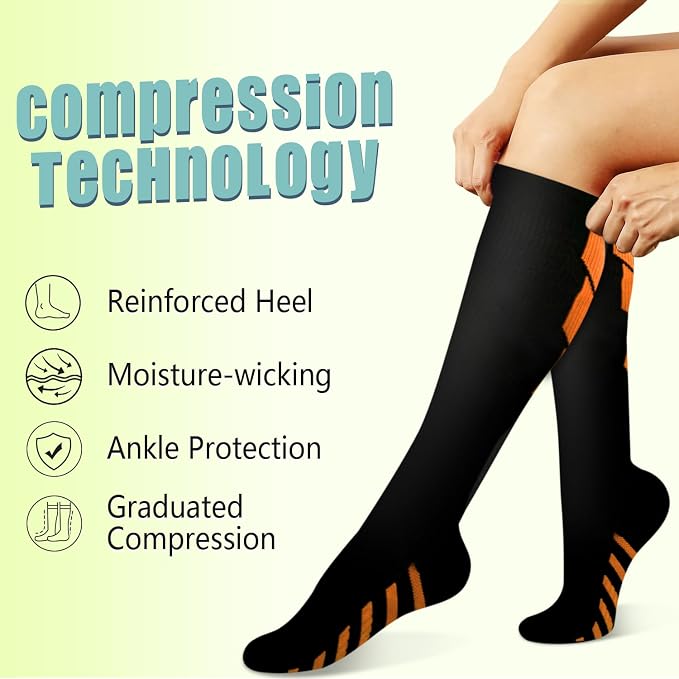 Copper Compression Socks 15-20 mmHg for Men & Women 8 Pairs – Circulation Support for Nurses, Travel, Running, Hiking, Soccer - Image 5