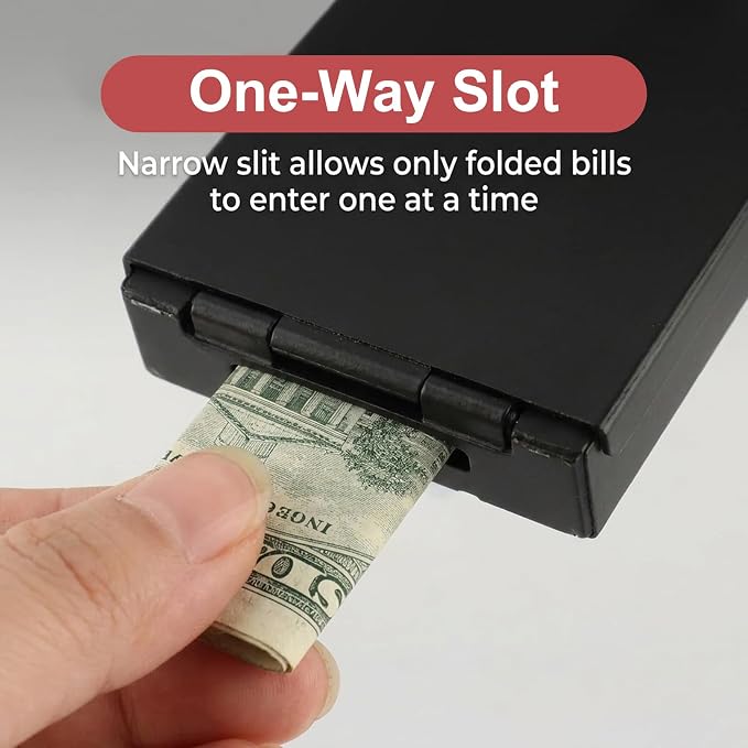 Metal Box for Gambler, Winners Bank Portable Safe with Key, Mini Gambling Lock Box for Cash Money Saving Go Home Gamblers Gifts, Black - Image 5