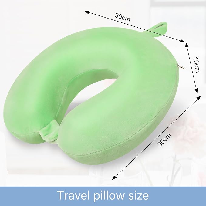 Neck Pillows for Travel Comfortable Travel Neck Pillow U Shape Memory Foam Support Neck and Head Portable Neck Travel Pillow Suitable for Airplane Trains Car Travelings - Image 3