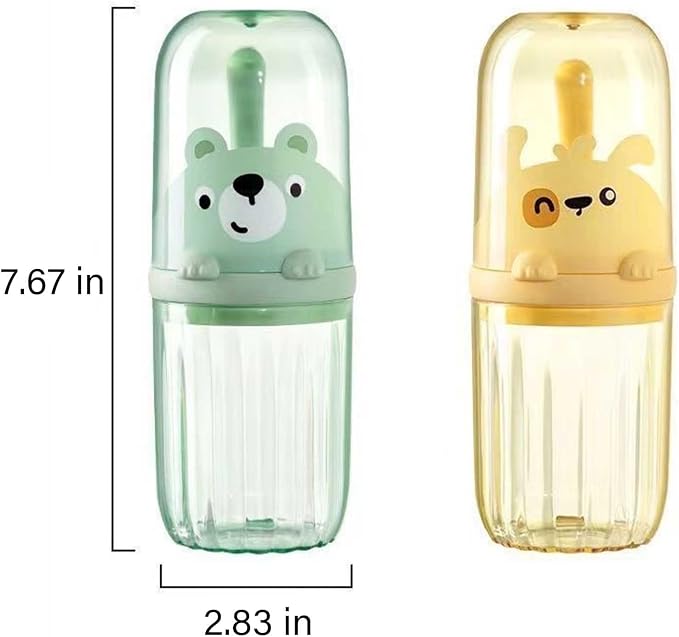 Cute Toothbrush Travel Case for Kids with Detachable Handle, Portable Cute Toothbrush Holder, Multifuction Toothbrushes Toothpaste Storage Box for Camping Travel or Home Use (Green) - Image 8
