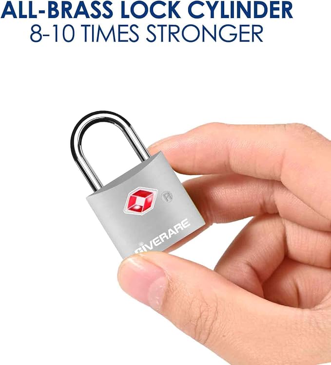 4 Pack TSA Approved Travel Luggage Locks with Keys, Aluminum Alloy Keyed Padlock, Small Metal Suitcase Lock, Weatherproof Padlocks for Backpack, Gym Locker, Bag, Case, Jewelry Box, Anti Theft-Silver - Image 6