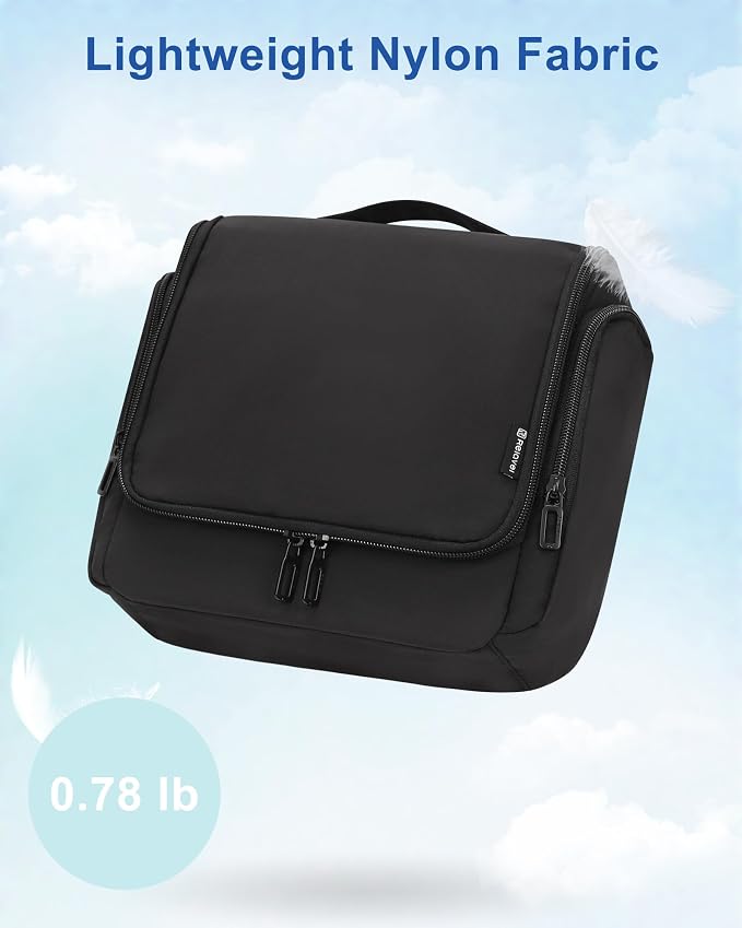 Relavel Hanging Toiletry Bag for Men and Women, Travel Toiletries Bag Water-resistant Large Makeup Cosmetic Organizer Storage, Shaving Dopp Kit Shower Bathroom Hygiene Bags, Carry-on Travel Essentials - Image 7