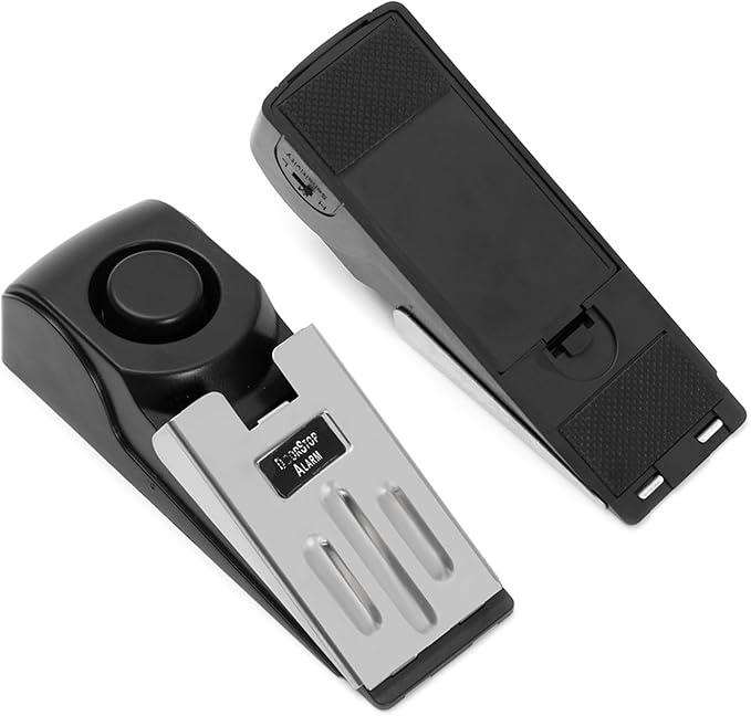 Portable Door Lock & Door Stop Alarm Set, Door Security Devices | Dual Protection for Travel Hotel Apartment College Home, Safety Locks for Doors with 120dB Siren - Image 2