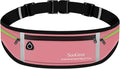SooGree Slim Running Belt Sport Fanny Pack for Women Men,Reflective Waist Pack Runner Pouch Belt, Zipper Waterproof Running Phone Holder Jogging Pouch for Phone Money (GSP8806 Pink) by SooGree