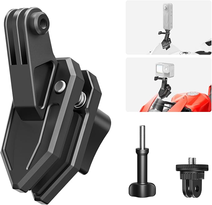 Motorcycle Windshield Clip Camera Mount for Insta360 X5 for GoPro | Motorcycle mount clamps for Insta360 X5/X4 accessories,for DJI Osmo action camera mounts,360 motorcycle kit outdoor shooting by Maectech