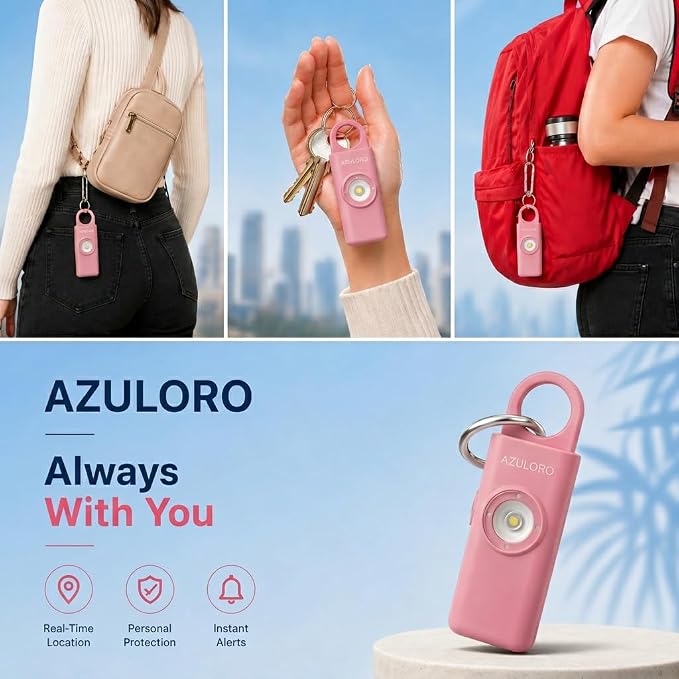Personal Alarms for Women Loudest – Safety Keychain Self Defense – Personal Alarm Siren with SOS & Emergency Call – Keychain Alarm for Women – Gifts for Teenage Girls – Protection for Girls (Pink) - Image 9
