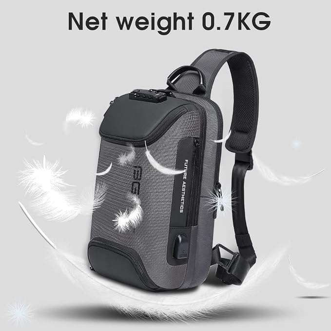 BANGE Men's Sling Backpack - Waterproof Crossbody Bag, Multi-Purpose Shoulder Bag - Image 8