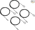 PATIKIL 6.5Ft Safety Cable Lock, 4 Pack Stainless Steel 2mm Dia Security Wire Rope with Double Loop for Stage Lighting Luggage Lock Black by PATIKIL