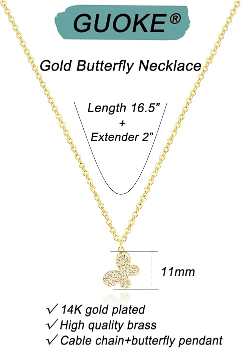 Gold Necklace for Women, Dainty Charm Pendant Necklace Jewelry Gift | 14K Gold Plated, Cute, Delicate, Adults, Non Tarnish, Hypoallergenic, Accessories - Image 6