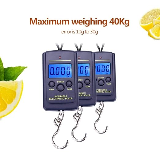 Fish Scales Digital Weight, Hanging Weight Scales, Portable Plastic Electric Balance Digital Fishing Postal Hanging Hook Scale Load 40kg with LCD Display for Fishing Retails Delivery - Image 3