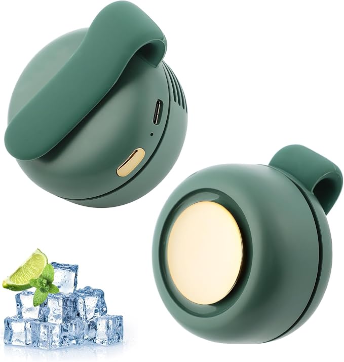 enterlent Portable Silent Mini Bladeless Electric Fan,Mini Whirlwind Fan for Waist Clip Fan(3-Speed),Hands-Free Neck Fan suitable for Outdoor & Travel & Office,Travel Accessories (Green) by Unknown
