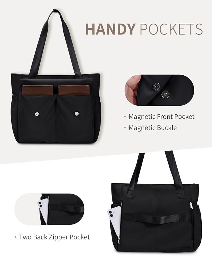 ECOHUB Tote Bag for Women Work Tote Bag with Laptop Compartments Lightweight Shoulder Bag Handbag for Travel College Teacher - Image 7