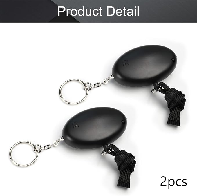 Othmro 2Pcs 120DB Personal Security Alarm Keychains Safe Sound Personal Alarms Emergency Safety Alarm Keychains with LED Lights for Women Men Children Elderly Bags Backpacks Suitcases Black - Image 4