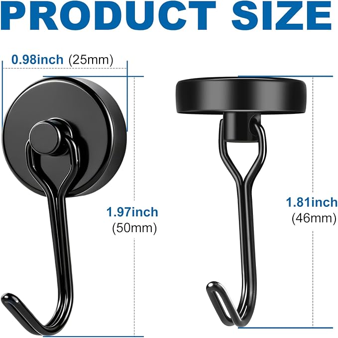Magnetic Hooks, 80lbs+ Magnet Hook 2026 Cruise Essentials | Heavy Duty Strong Magnets Refrigerator Fridge Hanging for Classroom Beach Vacation Kitchen Grills Home - Image 2
