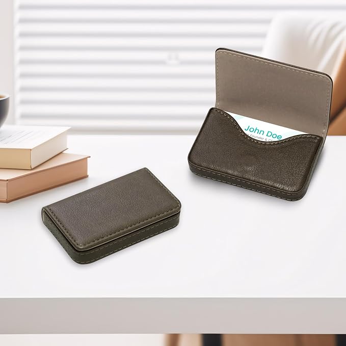 RFID Blocking Wallet - Minimalist Leather Business Credit Card Holder (A65-01) - Image 6