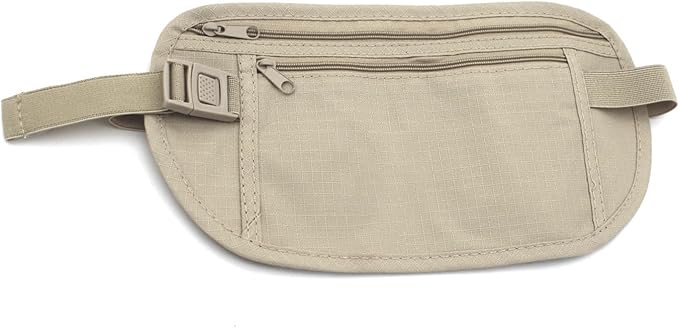 Secure Travel Money Belt, Anti-Theft Passport Holder Travel Wallet for Men Women, Hidden Under Clothes Belt Wallet, Security Travel Pouch, Waterproof Waist Bumbag for Money, Cards and Keys by YuanYouTong