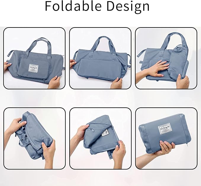 Large Capacity Foldable Travel Bag, Expandable Waterproof Carry on Bag, Dry and Wet Separation Spor Duffel Bags - Image 5