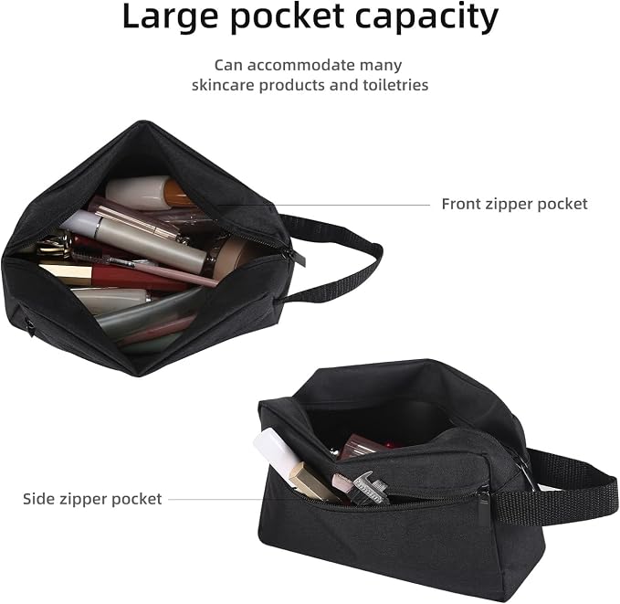 Icramsy Travel Toiletry bag Toiletry bag for women men Hanging Cosmetic bag Travel accessories for Women Men (Black) - Image 4