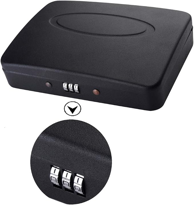 Portable Key Storage Lock Box,Travel Lockbox Safe with Combination Lock,Black - Image 5