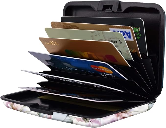 Coco Rossi Credit Card Holder RFID Aluminum Small Mini Wallet Women | Metal Wallet, Business Cards Holder, ID Case, Slim Sleeves, Womens Girls Gift, Carry Proof Wallets for Travel, Magnolia - Image 2